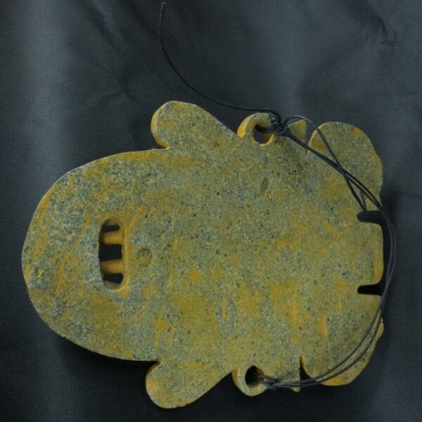 Pre Columbian Chavin Stone Mask Ritual Artifact with Inlays - Imagen 4