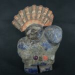 Pre Columbian Moche Sodalite Warrior Figurine Ceremonial Artifact