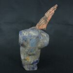 Pre Columbian Moche Sodalite Warrior Figurine Ceremonial Artifact - Imagen 3