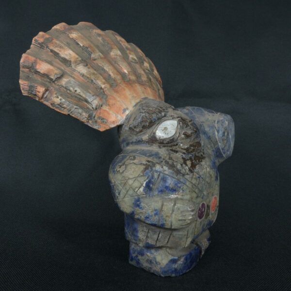 Pre Columbian Moche Sodalite Warrior Figurine Ceremonial Artifact - Imagen 8