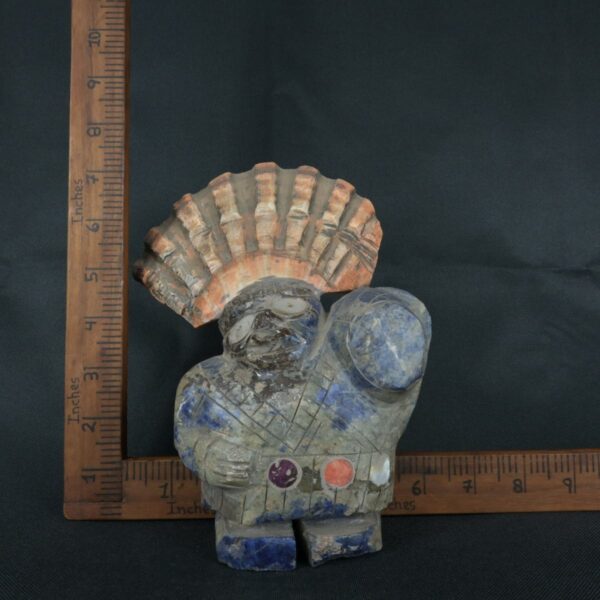 Pre Columbian Moche Sodalite Warrior Figurine Ceremonial Artifact - Imagen 9