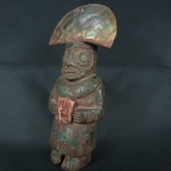 Pre Columbian Moche Turquoise Stone Warrior Ceremonial Artifact Peru - Imagen 2