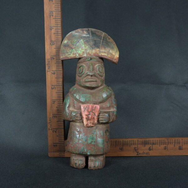 Pre Columbian Moche Turquoise Stone Warrior Ceremonial Artifact Peru - Imagen 17