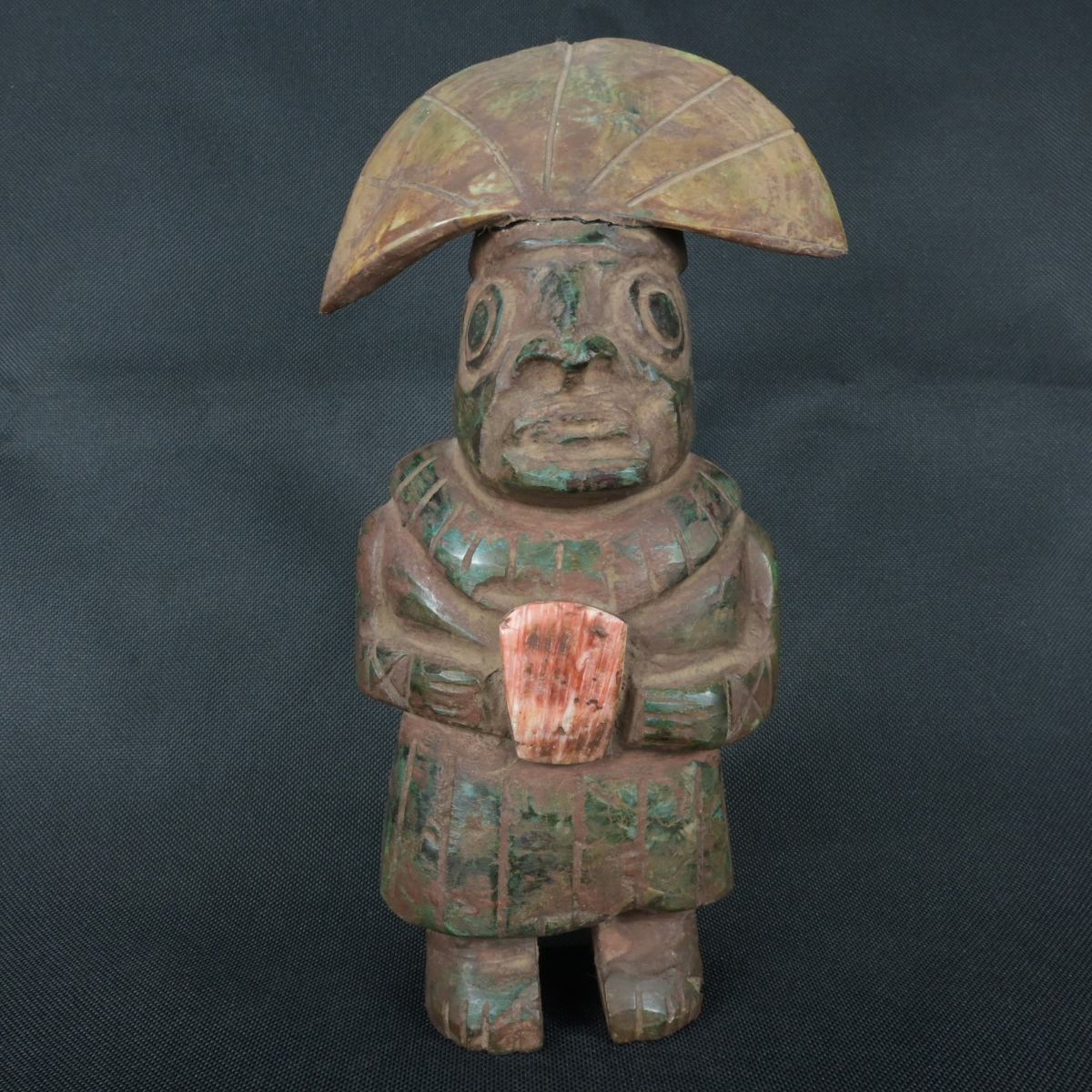 DSC_1371 Pre Columbian Moche Turquoise Stone Warrior Ritual Artifact Peru - Imagen 1