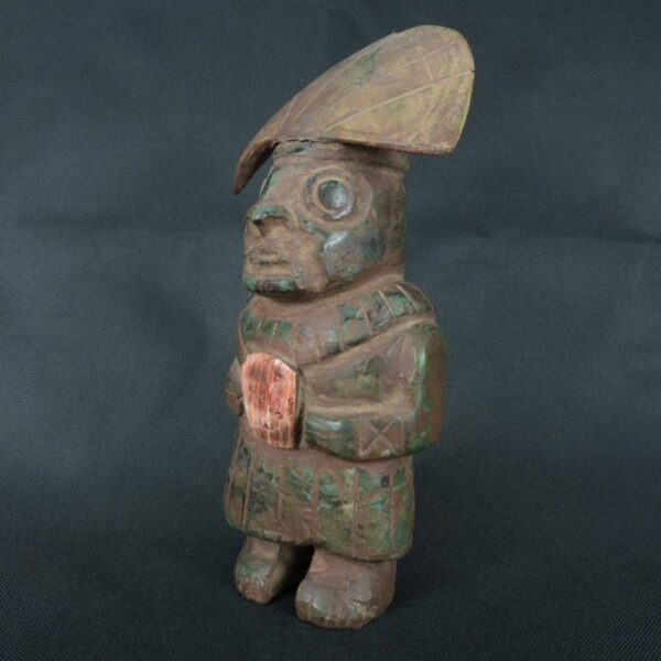 Pre Columbian Moche Turquoise Stone Warrior Ritual Artifact Peru - Imagen 2