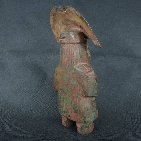 Pre Columbian Moche Turquoise Stone Warrior Ritual Artifact Peru - Imagen 6
