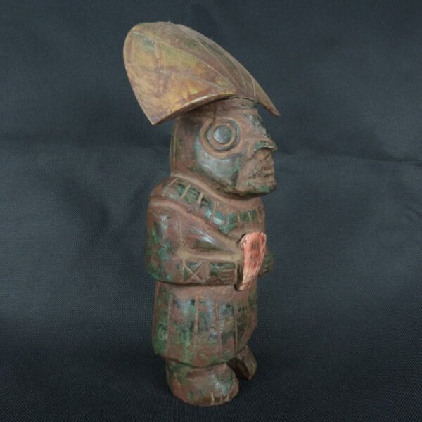 Pre Columbian Moche Turquoise Stone Warrior Ritual Artifact Peru - Imagen 8