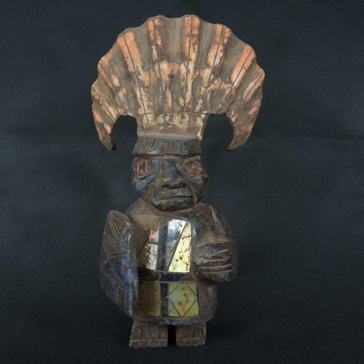 DSC_1391 Pre Columbian Moche Sodalite Warrior Figurine Sacred Artifact - Imagen 1