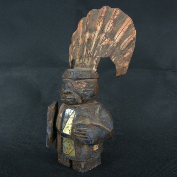 Pre Columbian Moche Sodalite Warrior Figurine Sacred Artifact - Imagen 2