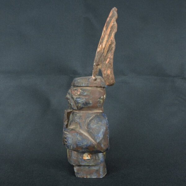 Pre Columbian Moche Sodalite Warrior Figurine Sacred Artifact - Imagen 3