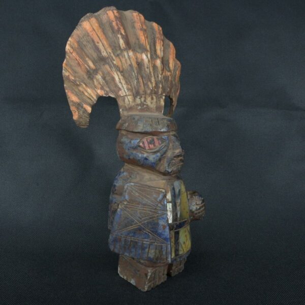 Pre Columbian Moche Sodalite Warrior Figurine Sacred Artifact - Imagen 8
