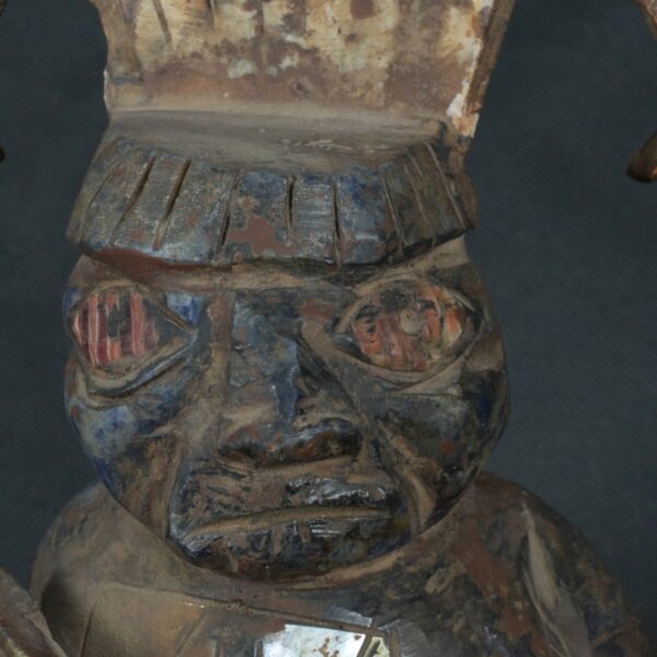 Pre Columbian Moche Sodalite Warrior Figurine Sacred Artifact - Imagen 13