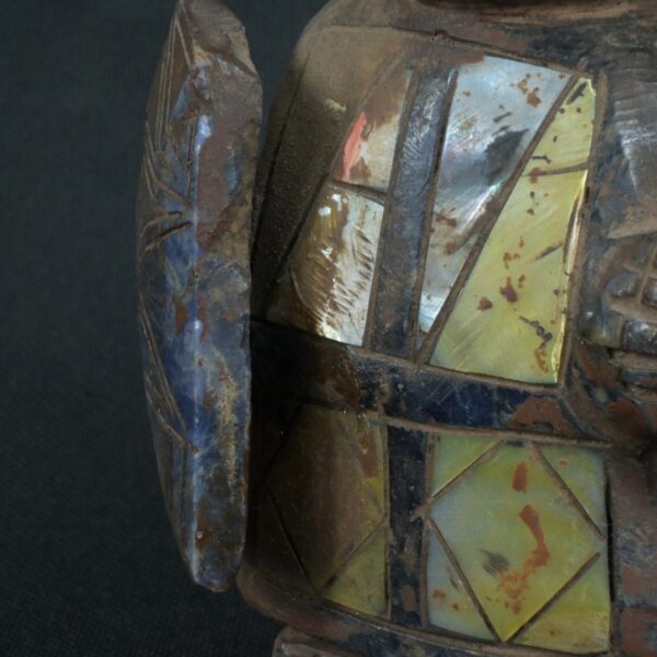 Pre Columbian Moche Sodalite Warrior Figurine Sacred Artifact - Imagen 17