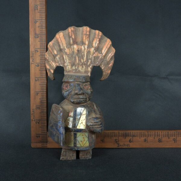 Pre Columbian Moche Sodalite Warrior Figurine Sacred Artifact - Imagen 18