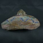 Pre Columbian Chavin Stone Mask Ritual Artifact with Inlays - Imagen 7