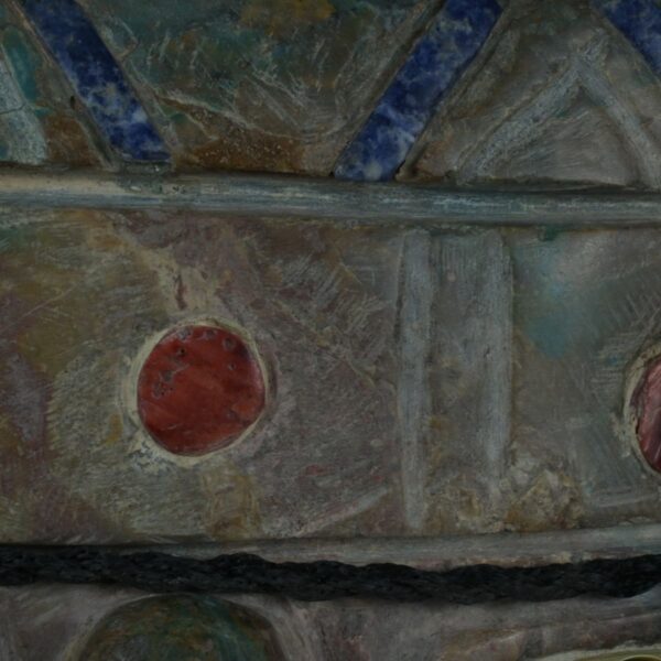 Pre Columbian Chavin Stone Mask Ritual Artifact with Inlays - Imagen 13