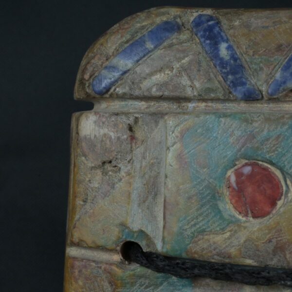 Pre Columbian Chavin Stone Mask Ritual Artifact with Inlays - Imagen 14