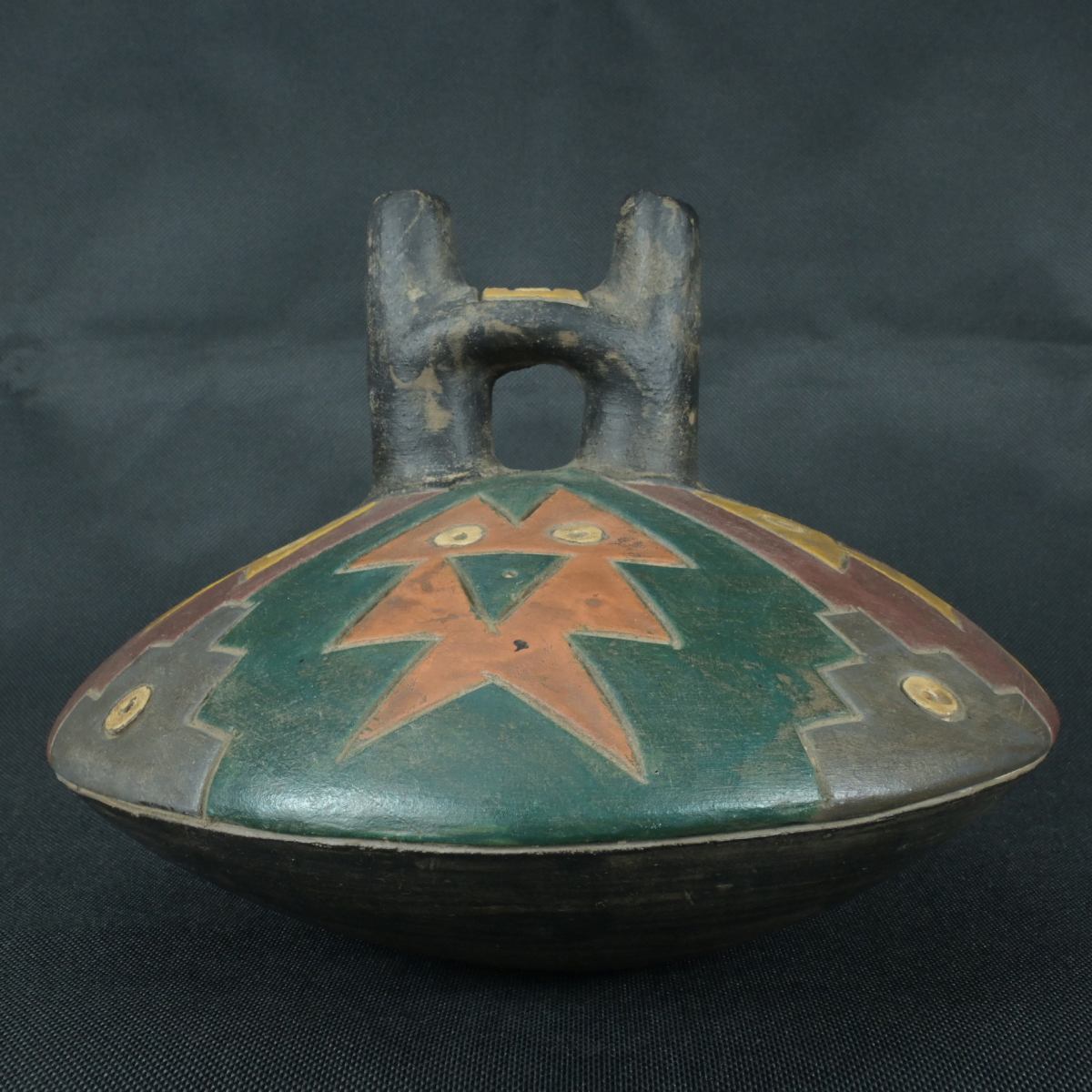DSC_1581 Pre Columbian Paracas Ceramic Ritual Bottle Ancient Artifact Collectible - Imagen 1