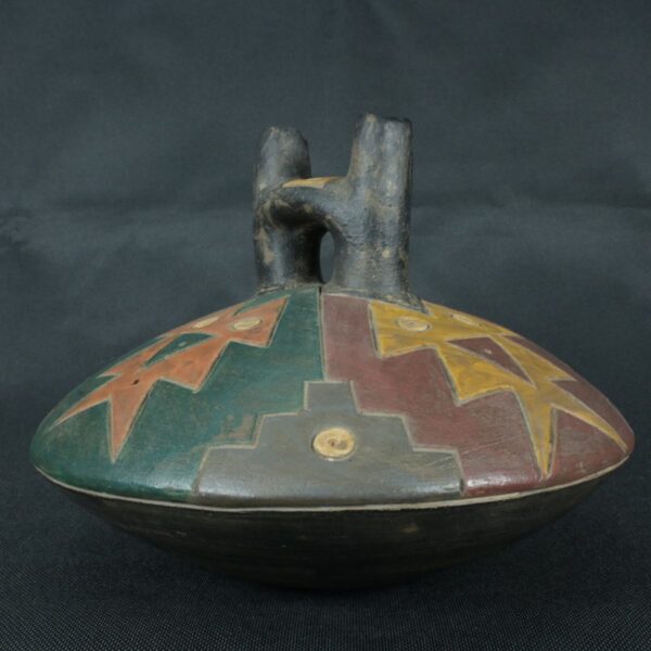 Pre Columbian Paracas Ceramic Ritual Bottle Ancient Artifact Collectible - Imagen 2