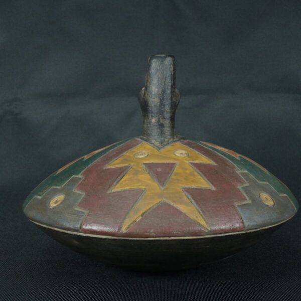 Pre Columbian Paracas Ceramic Ritual Bottle Ancient Artifact Collectible - Imagen 3