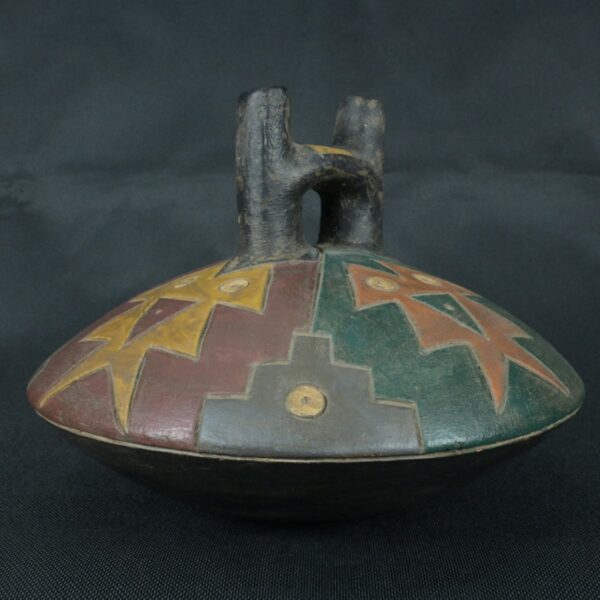 Pre Columbian Paracas Ceramic Ritual Bottle Ancient Artifact Collectible - Imagen 4