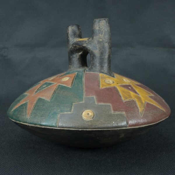 Pre Columbian Paracas Ceramic Ritual Bottle Ancient Artifact Collectible - Imagen 6