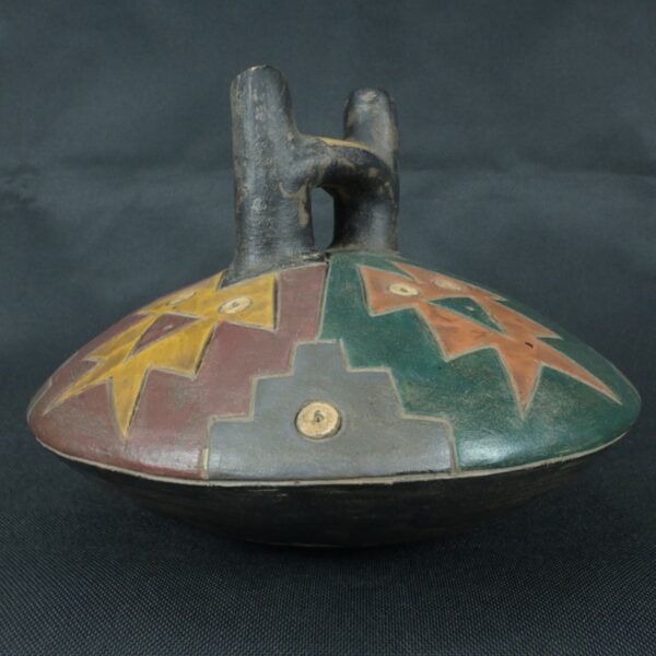 Pre Columbian Paracas Ceramic Ritual Bottle Ancient Artifact Collectible - Imagen 8