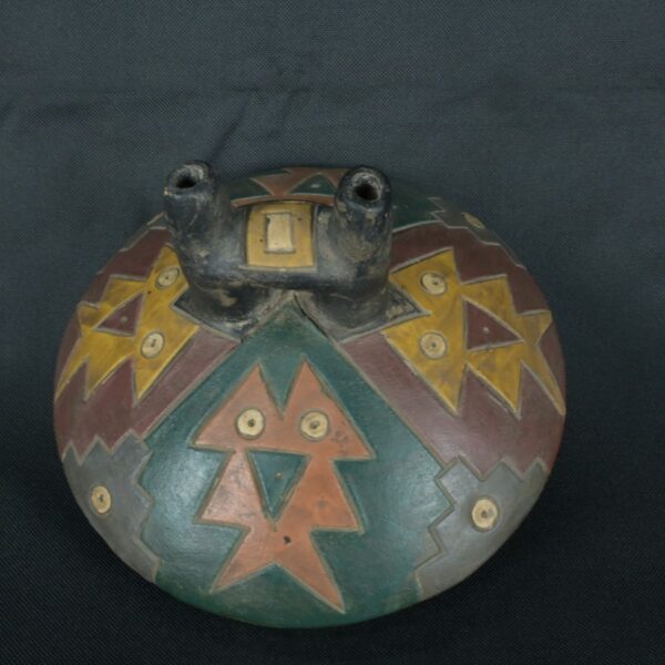 Pre Columbian Paracas Ceramic Ritual Bottle Ancient Artifact Collectible - Imagen 9