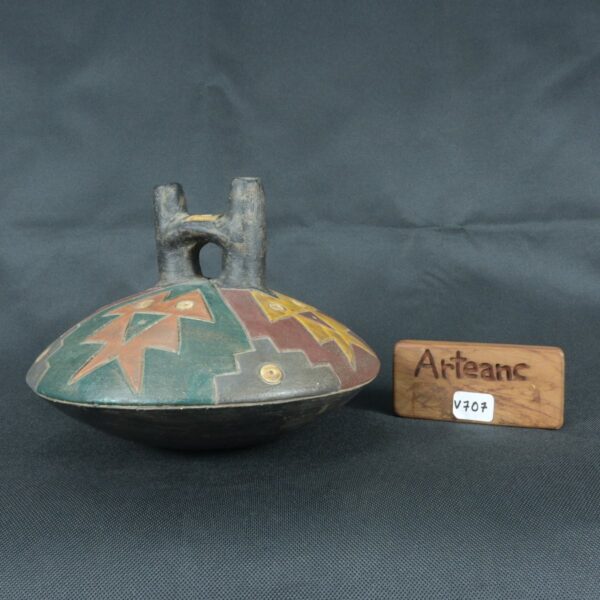Pre Columbian Paracas Ceramic Ritual Bottle Ancient Artifact Collectible - Imagen 15