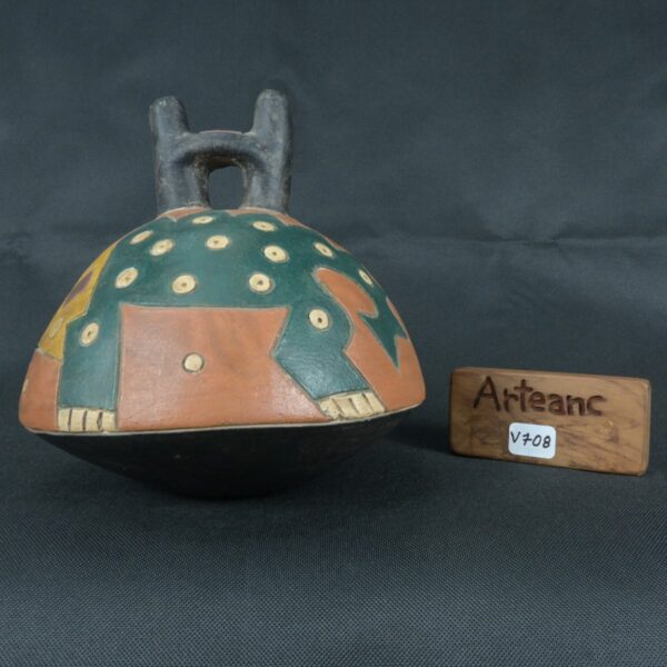 Pre Columbian Paracas Ceramic Ritual Bottle Ancient Artifact - Imagen 15