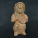 Pre Columbian Moche Ceramic Warrior Bottle Ceremonial Artifact