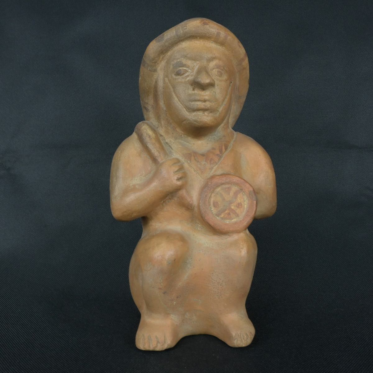 DSC_1613 Pre Columbian Moche Ceramic Warrior Bottle Ceremonial Artifact - Imagen 1
