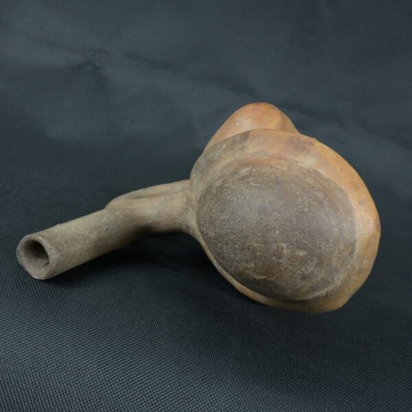 Pre Columbian Moche Ceramic Warrior Bottle Ceremonial Artifact - Imagen 5