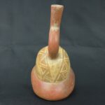 Pre Columbian Moche Ceramic Face Bottle Ceremonial Artifact Peru - Imagen 4