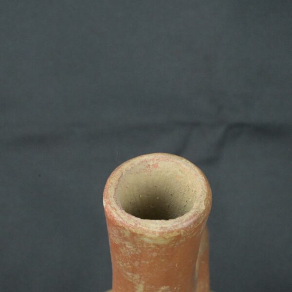 Pre Columbian Moche Ceramic Face Bottle Ceremonial Artifact Peru - Imagen 14