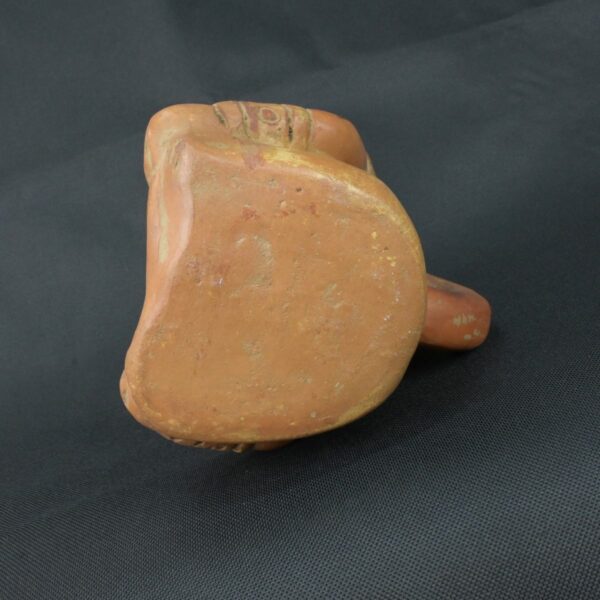 Pre Columbian Moche Ceramic Seated Priest Vessel Ritual Artifact - Imagen 10