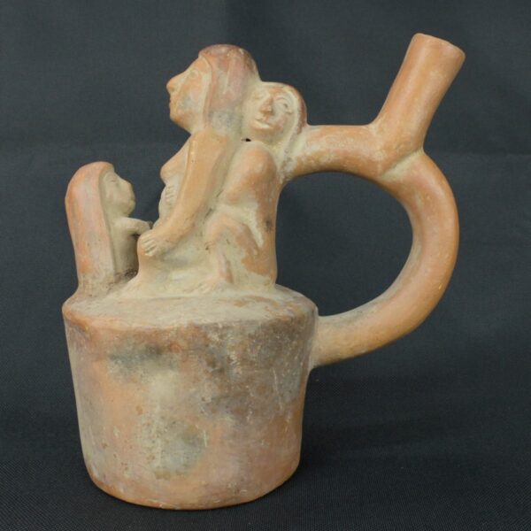 Pre Columbian Moche Ceramic Bottle Ritual Artifact Collector Piece - Imagen 2
