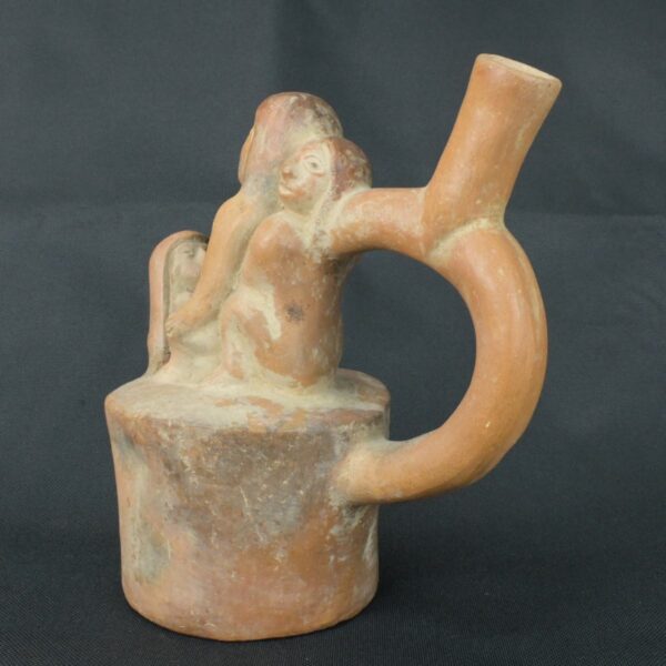 Pre Columbian Moche Ceramic Bottle Ritual Artifact Collector Piece - Imagen 3