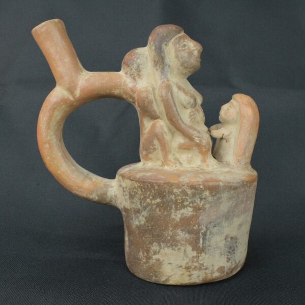 Pre Columbian Moche Ceramic Bottle Ritual Artifact Collector Piece - Imagen 6