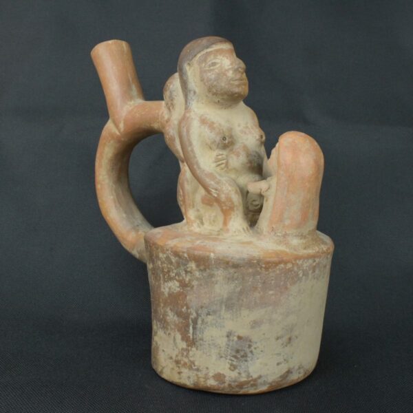 Pre Columbian Moche Ceramic Bottle Ritual Artifact Collector Piece - Imagen 7