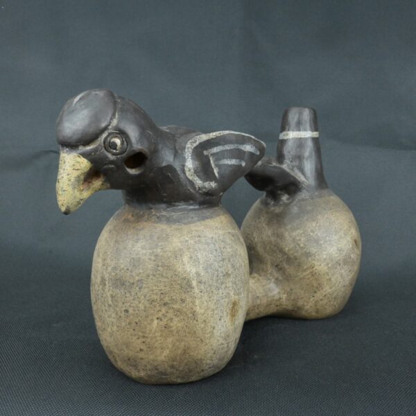 Pre Columbian Inca Ceramic Whistle Ancient Artifact Bird Design - Imagen 4