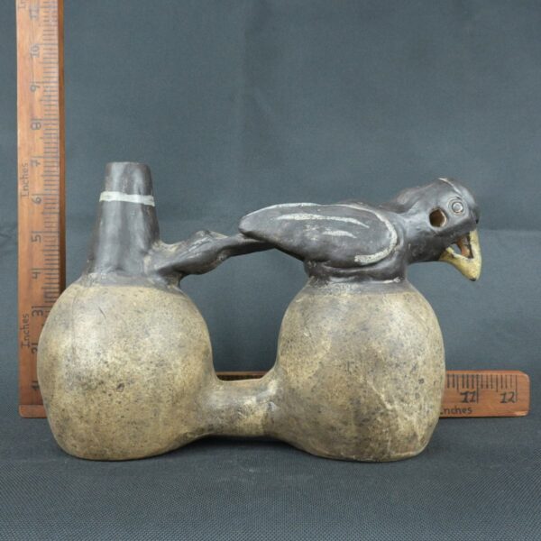 Pre Columbian Inca Ceramic Whistle Ancient Artifact Bird Design - Imagen 16