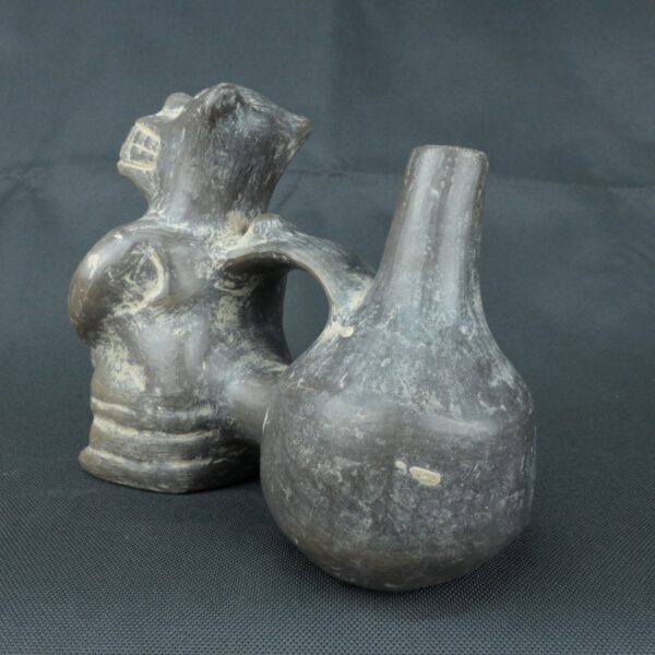 Pre Columbian Moche Ceramic Dog Whistle Ancient Artifact Peru - Imagen 2