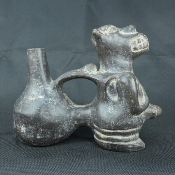 Pre Columbian Moche Ceramic Dog Whistle Ancient Artifact Peru - Imagen 5
