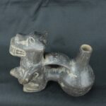Pre Columbian Moche Ceramic Dog Whistle Ancient Artifact Peru - Imagen 9
