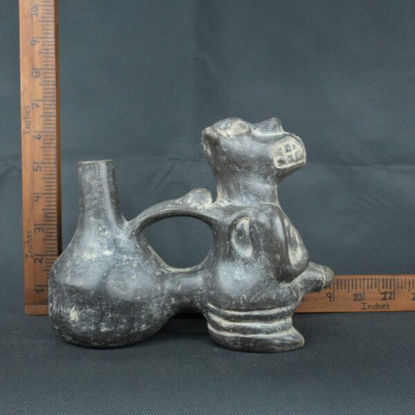Pre Columbian Moche Ceramic Dog Whistle Ancient Artifact Peru - Imagen 17