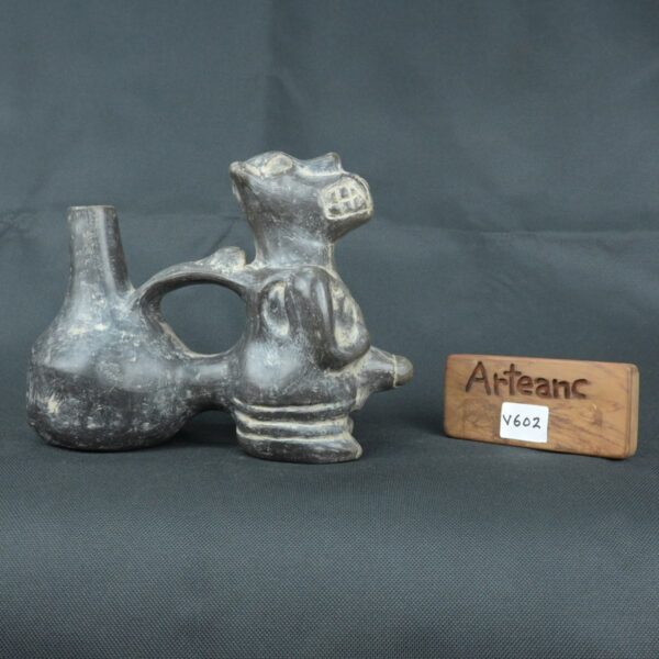 Pre Columbian Moche Ceramic Dog Whistle Ancient Artifact Peru - Imagen 18