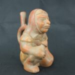 Pre Columbian Moche Ceramic Warrior Bottle Ceremonial Artifact - Imagen 6