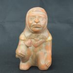 Pre Columbian Moche Ceramic Warrior Bottle Ceremonial Artifact - Imagen 7