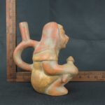 Pre Columbian Moche Ceramic Warrior Bottle Ceremonial Artifact - Imagen 15